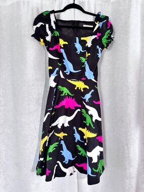 Black Dinosaur Print Dress